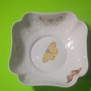 White Bowl with Butterfly Design